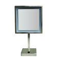 Whitehaus Square Freestanding Led 5X Magnified Mirror, Brushed Nickel WHMR295-BN